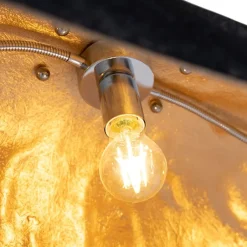 QAZQA Küchenlampen|Esszimmerlampen*Industrielle Hängelampe schwarz mit Gold 115 cm - Magna