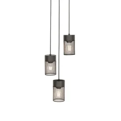 QAZQA Pendelleuchten|Wohnzimmerlampen*Industrielle Hängelampe schwarz 3-flammig - Jim