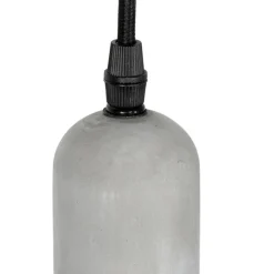 QAZQA Pendelleuchten|Wohnzimmerlampen*Industrielle Hängelampe schwarz mit Beton rund 5-Licht - Pedra