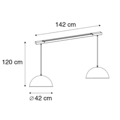 QAZQA Pendelleuchten|Wohnzimmerlampen*Industrielle Hängelampe schwarz mit goldenen 2 Lichtern - Magnax