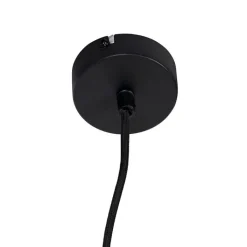 QAZQA Pendelleuchten|Wohnzimmerlampen*Industrielle Hängelampe schwarz mit Holz 4-Licht - Regal