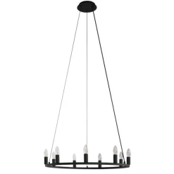 QAZQA Schlafzimmerlampen|Küchenlampen*Industrielle Hängelampe schwarz 9-flammig - Knight