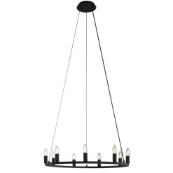 QAZQA Schlafzimmerlampen|Küchenlampen*Industrielle Hängelampe schwarz 9-flammig - Knight