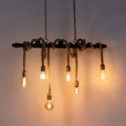 QAZQA Pendelleuchten|Wohnzimmerlampen*Industrielle Hängelampe schwarz 6-Licht - Plural