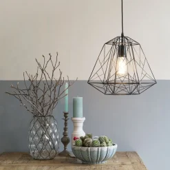 QAZQA Pendelleuchten|Wohnzimmerlampen*Industrielle Hängelampe schwarz - Framework Basic