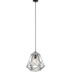 QAZQA Pendelleuchten|Wohnzimmerlampen*Industrielle Hängelampe schwarz - Framework Basic