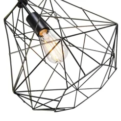 QAZQA Pendelleuchten|Wohnzimmerlampen*Industrielle Hängelampe schwarz - Framework Basic