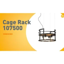 QAZQA Pendelleuchten|Wohnzimmerlampen*Industrielle Hängelampe schwarz mit rundem 4-Licht-Rack - Cage Rack