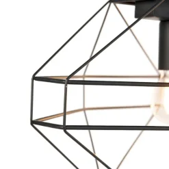 QAZQA Pendelleuchten|Wohnzimmerlampen*Industrielle Hängelampe schwarz 3-flammig - Karkasse