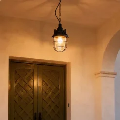 QAZQA Pendelleuchten|Wohnzimmerlampen*Industrielle Hängelampe schwarz mit Glas - Cabin