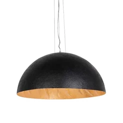 QAZQA Pendelleuchten|Wohnzimmerlampen*Industrielle Hängelampe schwarz mit Gold 70 cm - Magna