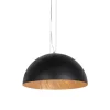 QAZQA Pendelleuchten|Wohnzimmerlampen*Industrielle Hängelampe schwarz mit Gold 50 cm - Magna