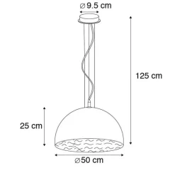 QAZQA Pendelleuchten|Wohnzimmerlampen*Industrielle Hängelampe schwarz mit Gold 50 cm - Magna