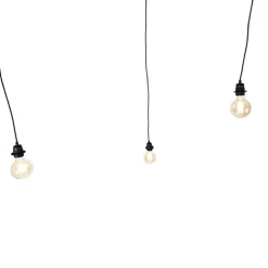 QAZQA Leuchten Ohne Schirm|Pendelleuchten*Industrielle Hängelampe schwarz 3-flammig - Cava