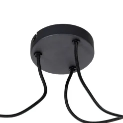 QAZQA Leuchten Ohne Schirm|Pendelleuchten*Industrielle Hängelampe schwarz 3-flammig - Cava