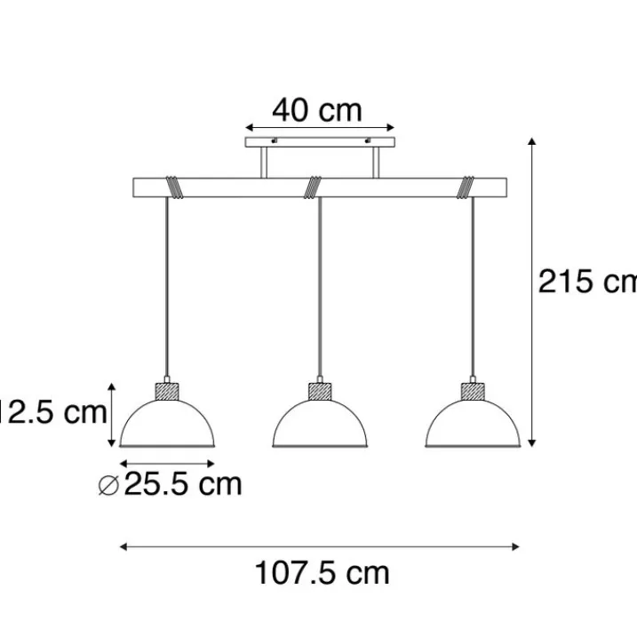 Trio Leuchten Pendelleuchten|Wohnzimmerlampen*Industrielle Hängelampe Stahl 3 Lichter - Arti