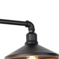 QAZQA Küchenlampen|Esszimmerlampen*Industrielle Hängeleuchte Schwarz 4-flammig - Laser