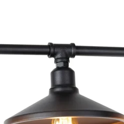 QAZQA Küchenlampen|Esszimmerlampen*Industrielle Hängeleuchte Schwarz 4-flammig - Laser