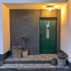 QAZQA Gartenbeleuchtung|Deckenleuchten Außen*Industrielle Outdoor-Deckenleuchte schwarz 1-flammig - Rotterdam