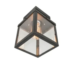 QAZQA Gartenbeleuchtung|Deckenleuchten Außen*Industrielle Outdoor-Deckenleuchte schwarz 1-flammig - Rotterdam