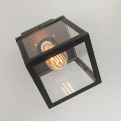 QAZQA Gartenbeleuchtung|Deckenleuchten Außen*Industrielle Outdoor-Deckenleuchte schwarz 1-flammig - Rotterdam