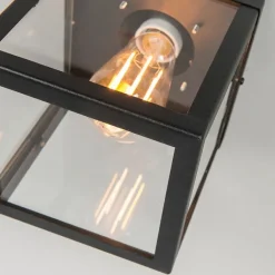 QAZQA Gartenbeleuchtung|Deckenleuchten Außen*Industrielle Outdoor-Deckenleuchte schwarz 1-flammig - Rotterdam