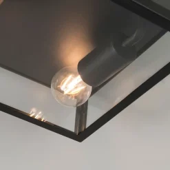 QAZQA Gartenbeleuchtung|Deckenleuchten Außen*Industrielle Outdoor-Deckenleuchte schwarz 2-flammig - Rotterdam