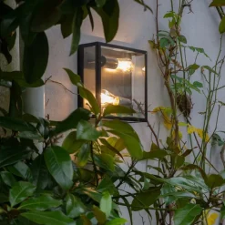 QAZQA Gartenbeleuchtung|Deckenleuchten Außen*Industrielle Outdoor-Deckenleuchte schwarz 2-flammig - Rotterdam