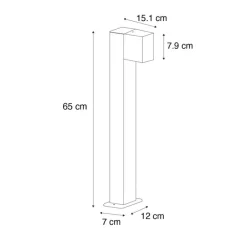 QAZQA Gartenbeleuchtung|Stehlampen Außen*Industrielle Outdoor-Stehleuchte Dunkelgrau 65 cm IP44 - Baleno