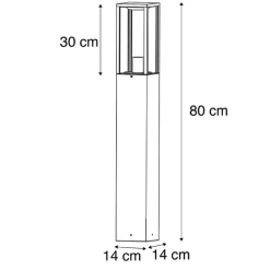 QAZQA Stehlampen Außen|Gartenbeleuchtung*Industrielle Outdoor-Stehleuchte schwarz 80 cm IP44 - Charlois