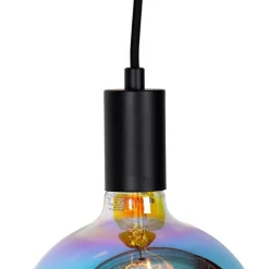 QAZQA Pendelleuchten|Wohnzimmerlampen*Industrielle Pendelleuchte schwarz inkl. LED G170 dimmbar - Facil