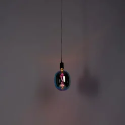 QAZQA Pendelleuchten|Wohnzimmerlampen*Industrielle Pendelleuchte schwarz inkl. LED G170 dimmbar - Facil