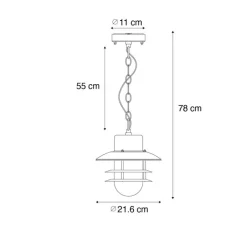 QAZQA Gartenbeleuchtung|Pendelleuchten Außen*Industrielle Pendelleuchte Stahl IP44 - Shell