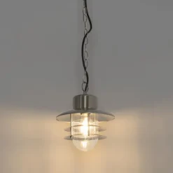 QAZQA Gartenbeleuchtung|Pendelleuchten Außen*Industrielle Pendelleuchte Stahl IP44 - Shell