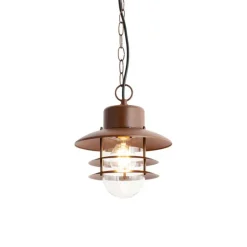 QAZQA Gartenbeleuchtung|Pendelleuchten Außen*Industrielle Pendelleuchte Rostbraun IP44 - Shell