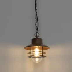 QAZQA Gartenbeleuchtung|Pendelleuchten Außen*Industrielle Pendelleuchte Rostbraun IP44 - Shell