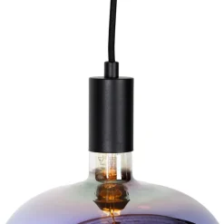 QAZQA Pendelleuchten|Wohnzimmerlampen*Industrielle Pendelleuchte schwarz inkl. dimmbarer G220 LED - Facil