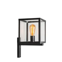 QAZQA Gartenbeleuchtung|Außenwandleuchten*Industrielle quadratische Außenwandleuchte schwarz IP23 - Rotterdam