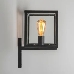 QAZQA Gartenbeleuchtung|Außenwandleuchten*Industrielle quadratische Außenwandleuchte schwarz IP23 - Rotterdam