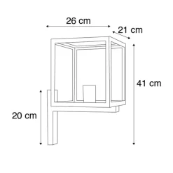 QAZQA Gartenbeleuchtung|Außenwandleuchten*Industrielle quadratische Außenwandleuchte schwarz IP23 - Rotterdam