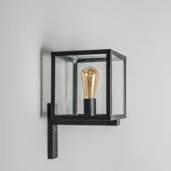 QAZQA Gartenbeleuchtung|Außenwandleuchten*Industrielle quadratische Außenwandleuchte schwarz IP23 - Rotterdam