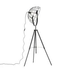 QAZQA Stehlampen|Wohnzimmerlampen*Industrielle Stativ-Stehleuchte schwarz 50 cm verstellbar - Hanze