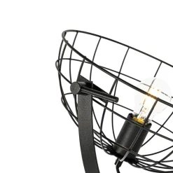 QAZQA Stehlampen|Wohnzimmerlampen*Industrielle Stativ-Stehleuchte schwarz 35 cm verstellbar - Hanze