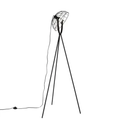 QAZQA Stehlampen|Wohnzimmerlampen*Industrielle Stativ-Stehleuchte schwarz 35 cm verstellbar - Hanze