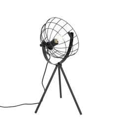 QAZQA Tischlampen|Wohnzimmerlampen*Industrielle Stativ-Tischlampe schwarz verstellbar - Hanze