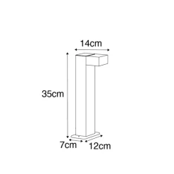 QAZQA Gartenbeleuchtung|Stehlampen Außen*Industrielle stehende Außenlampe schwarz 35 cm IP44 - Baleno