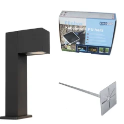 QAZQA Stehlampen Außen|Gartenbeleuchtung*Industrielle stehende Außenleuchte Anthrazit 30 cm IP44 - Baleno