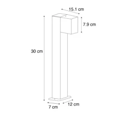 QAZQA Stehlampen Außen|Gartenbeleuchtung*Industrielle stehende Außenleuchte Anthrazit 30 cm IP44 - Baleno