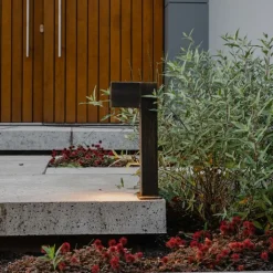 QAZQA Stehlampen Außen|Gartenbeleuchtung*Industrielle stehende Außenlampe Antikgold 35 cm IP44 - Baleno