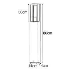 QAZQA Stehlampen Außen|Gartenbeleuchtung*Industrielle stehende Außenlampe rostbraun 80 cm IP44 - Charlois